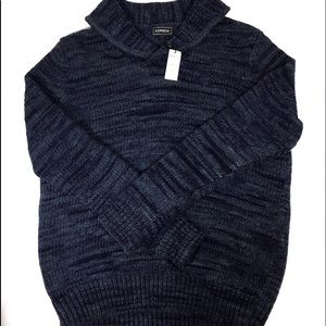 Express Men’s Shawl Neck Navy Blue Sweater
